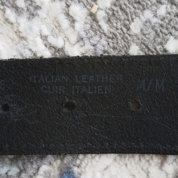 Black Leather Belt with Aged Studs - Picture 2 of 4